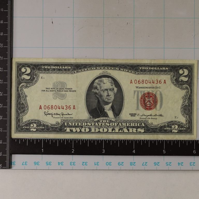 1963 US $2 US NOTE RED SEAL