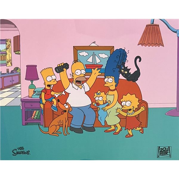 THE SIMPSONS Family Portrait Sericel Animation Art Cel