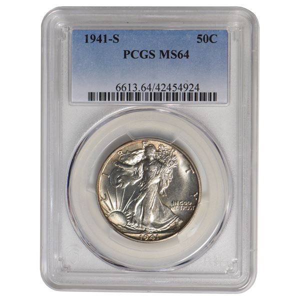 1941-S Walking Liberty Half Dollar PCGS MS64