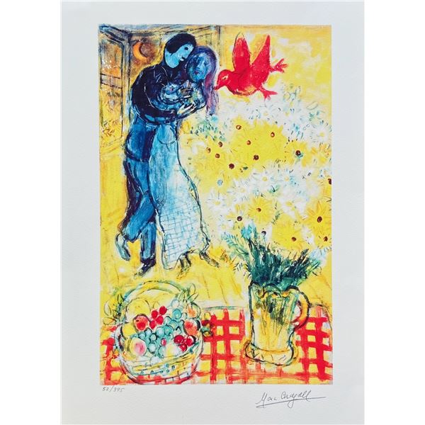 Marc Chagall LOVERS & DAISIES Limited Edition Facsimile Signed Giclee