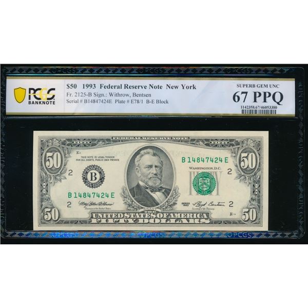 1993 $50 New York FRN PCGS 67PPQ