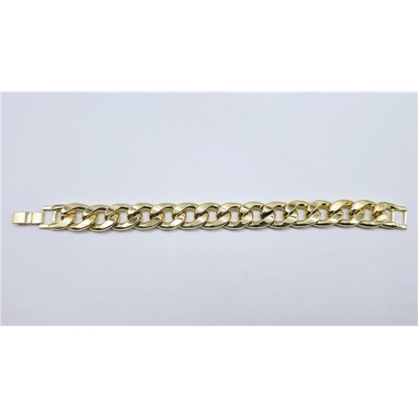 Strong 63.7 Gram 14 Kt  Gold Plate Curb Link Bracelet