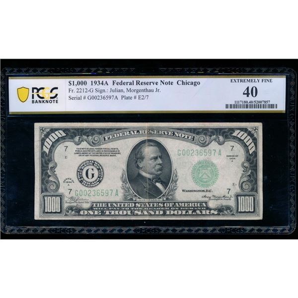 1934A $1000 Chicago FRN PCGS 40