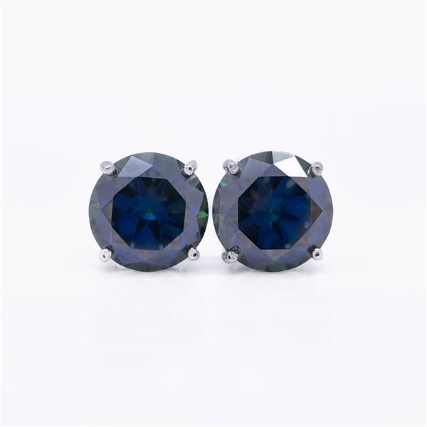 Plated 14KT White Gold 4.00ctw Deep Purple Moissanite Earrings