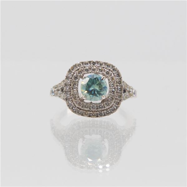 2.5Ct Emerald Green Moissanite Ring