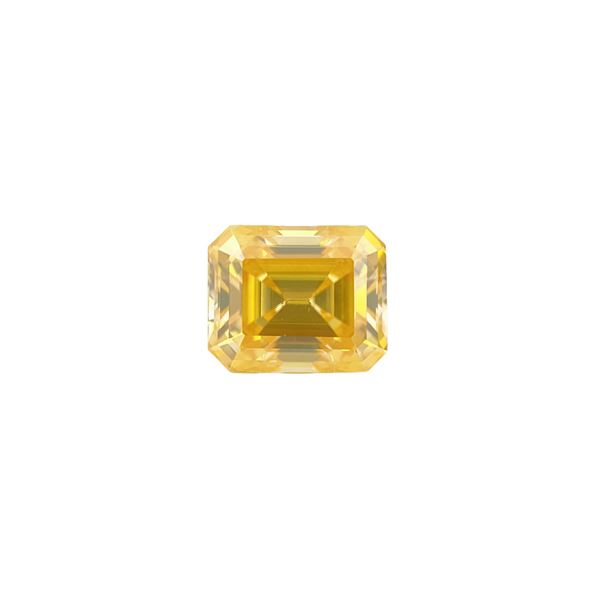 Amazing 5 Ct VVs1 Emerald Cut Bright Gold Moissanite Solitaire