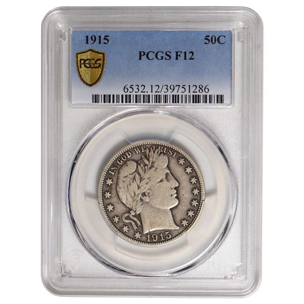 1915 Barber Half Dollar PCGS F12