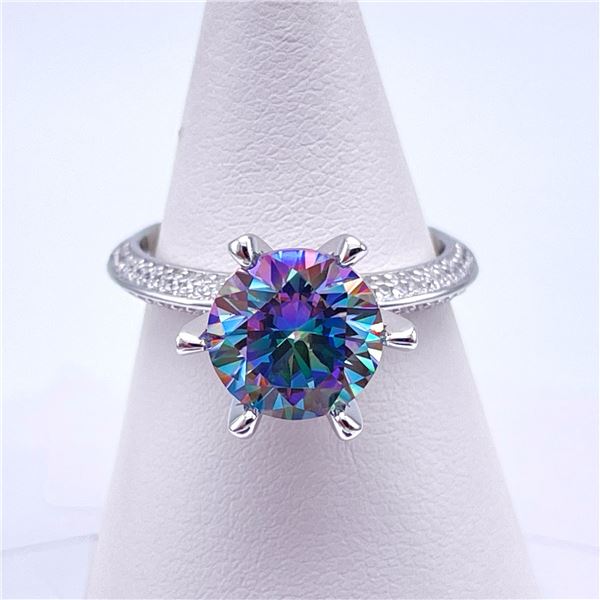 Plated 14KT Gold 3 Ct VVs1 Russian Simulated Alexandrite Ring