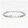 Image 4 : Plated Rhodium 8.61ctw Peridot Bracelet