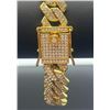 Image 8 : Impressive 40.1 Gram 14Kt Yellow Gold Plated Miami Link Bracelet