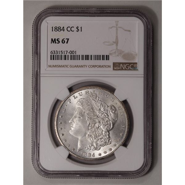 1884-CC $1 Morgan Silver Dollar NGC MS67