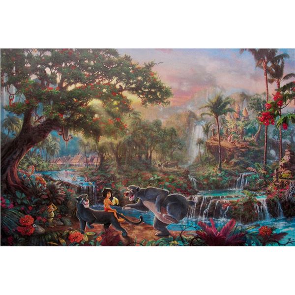 THOMAS KINKADE The Jungle Book Giclee on Canvas