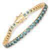 Image 1 : 14KT Yellow Gold 14.33ctw Blue Diamond Bracelet