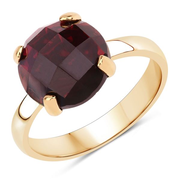 Plated 18KT Yellow Gold 7.38ct Garnet Ring