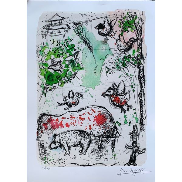 Marc Chagall ET SUR LA TERRE Limited Edition Facsimile Signed Giclee