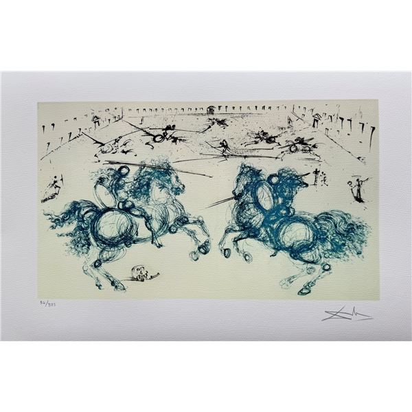 Salvador Dali COMBAT DE CHEVALIERS Facsimile Signed Limited Edition Giclee
