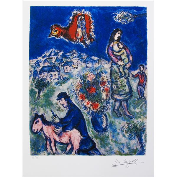 Marc Chagall SUR LA ROUTE DU VILLAGE Facsimile Signed Limited Edition Giclee