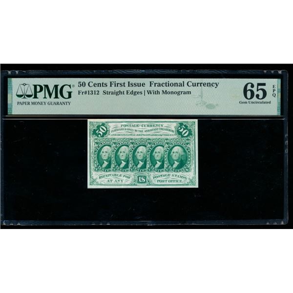 50 Cent First Issue Fractional PMG 65EPQ