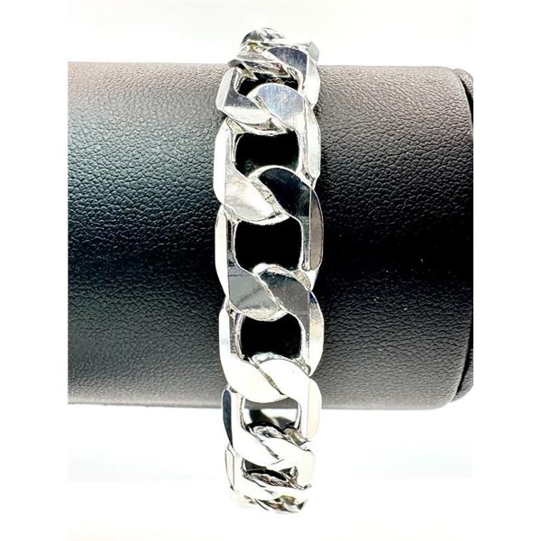 Plated 23.7 Gram Silver Curb Link Bracelet