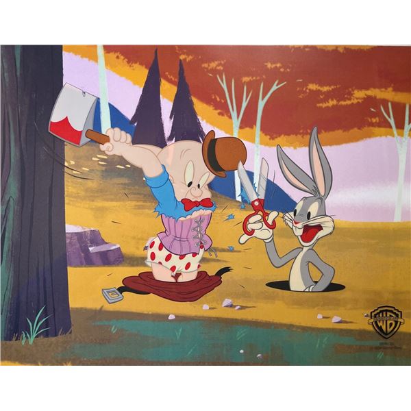 Warner Bros BUGS BUNNY & ELMER FUDD Sericel Animation Art Cel Wacky Wabbit