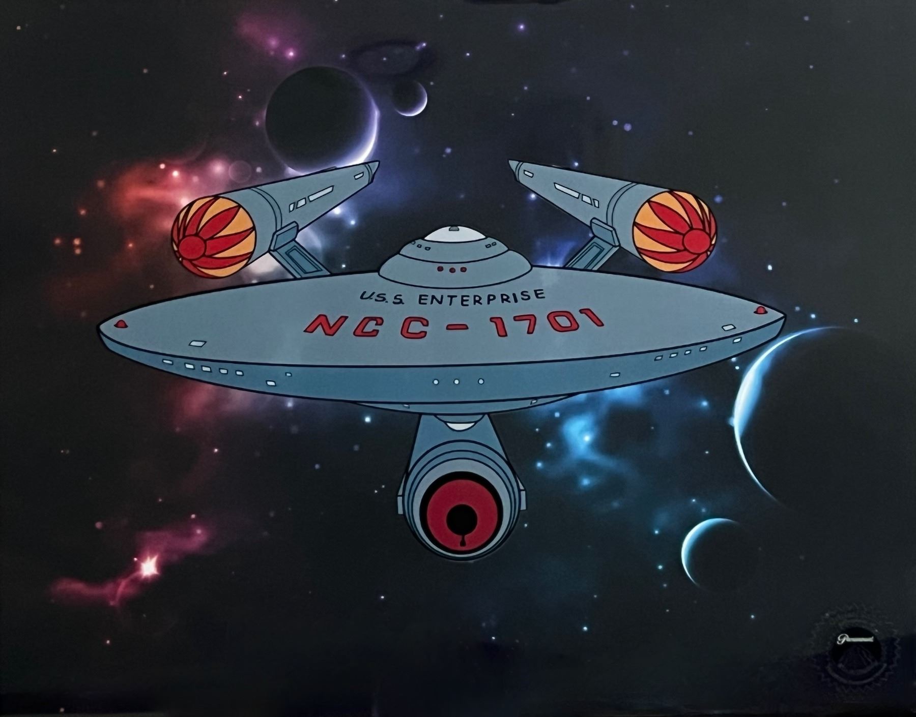Enterprise Animation STAR TREK U.S.S ENTERPRISE Sericel Animation Art Serigraph Cel
