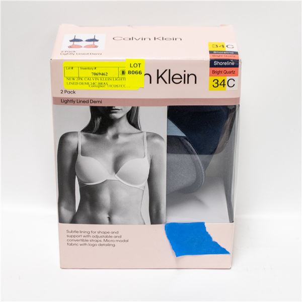 NEW 2PK CALVIN KLEIN LIGHTLY LINED DEMI 34C BRAS