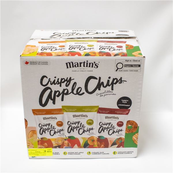 22 X 22G MARTINS CRISPY APPLE CHIPS 3 FLAVOURS