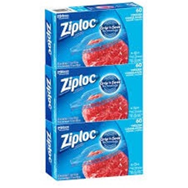 3 X 60 ZIPLOC SEAL TOP BAGS