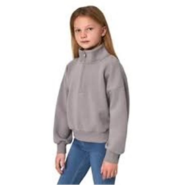 NEW MONDETTA GIRLS 1/4 ZIP FLEECE TOP SMALL
