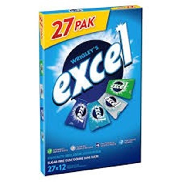 NEW W BOX 27 X 12 PIECES EXCEL VARIETY PACK GUM