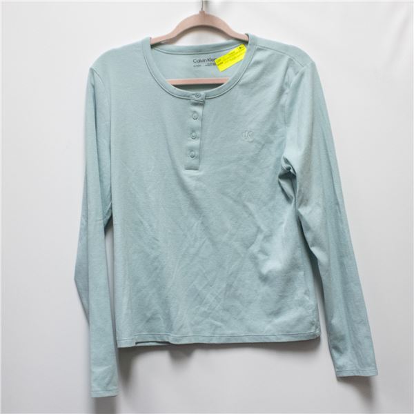 NEW CALVIN KLEIN LONG SLEEVE TOP LIGHT BLUE XL