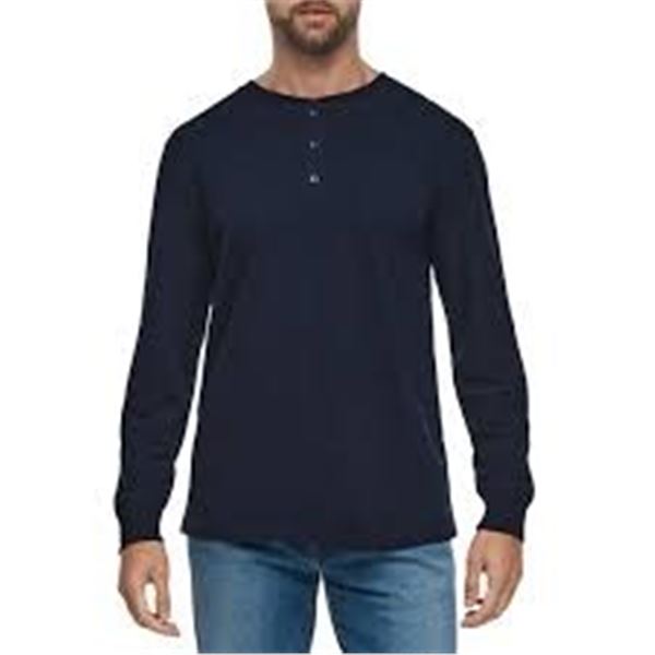 NEW GAP LONG SLEEVE HENLEY DARK BLUE MEDIUM