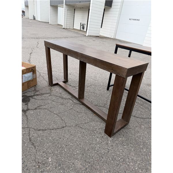 Table measures 64" x 16" x 33 1/2" tall