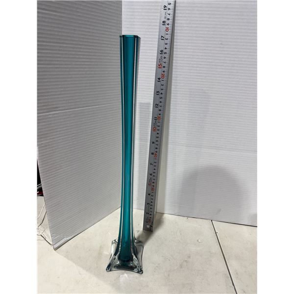 Blue/green glass vase 20 inches