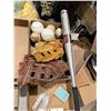Image 1 : Baseball gloves, balls, and bat