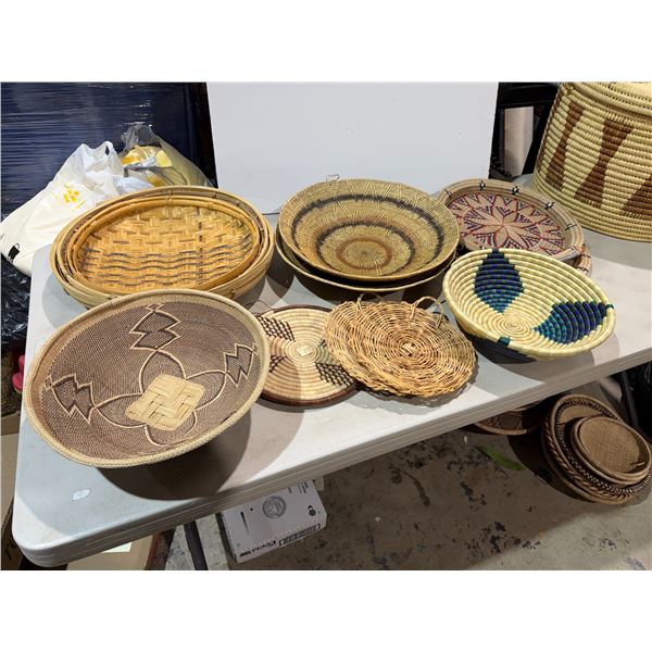 Woven baskets and trays