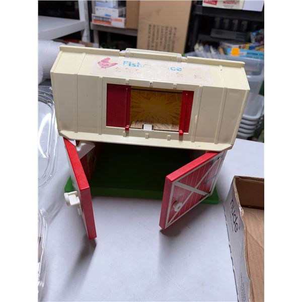 Vintage Fisher-Price farm set 11" x 7" x 9" tall