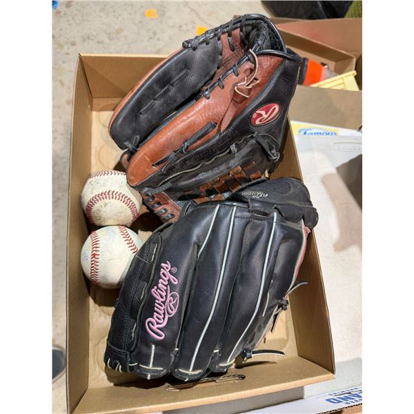 Baseball gloves, and baseballs