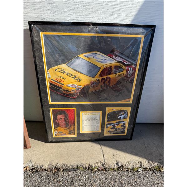 CLINT  BOWYER race car collectible measures 16 x 20 1/2