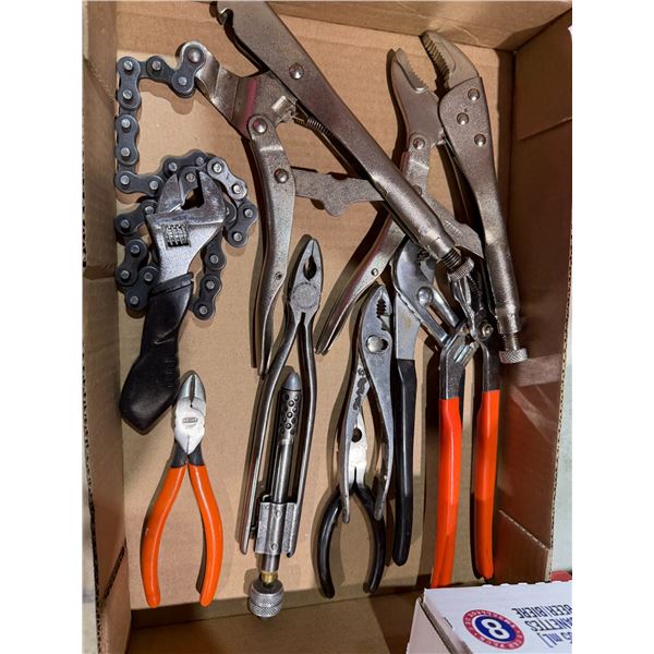 Assorted wrenches and vice grips