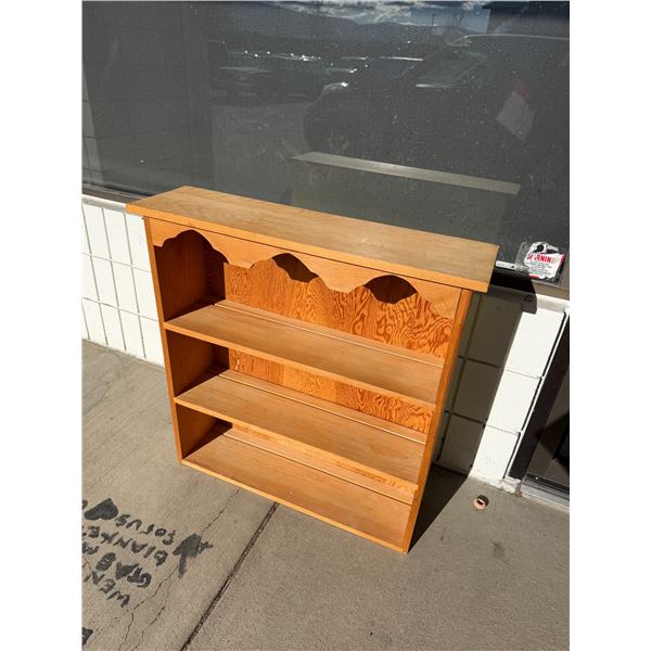 Wood shelf measures 31" x 9" x 32 1/2" tall