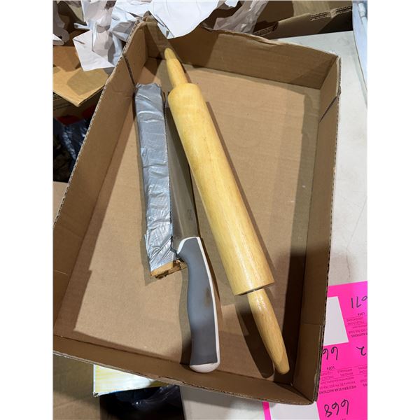Knife, rolling pin