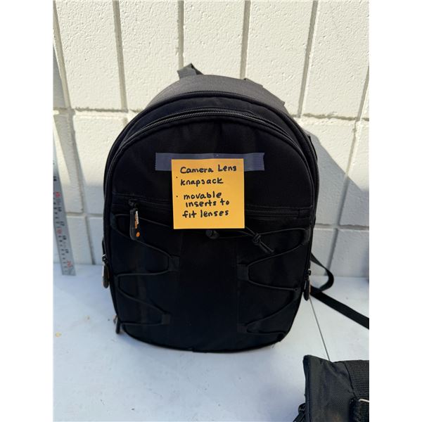 Camera lens, sack movable inserts to fit lenses