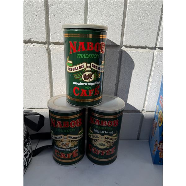 Three Nate Bob 1 pound cans great graphics two tins prior to 1974 110 after 1974