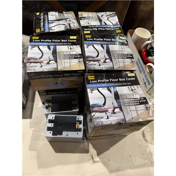 Low profile floor box cover covers