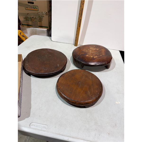 Wood carved plant stands