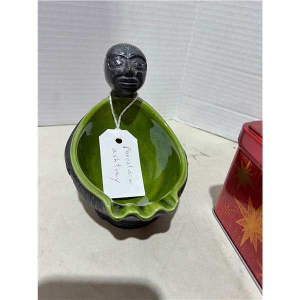 Ceramic native figure ashtray