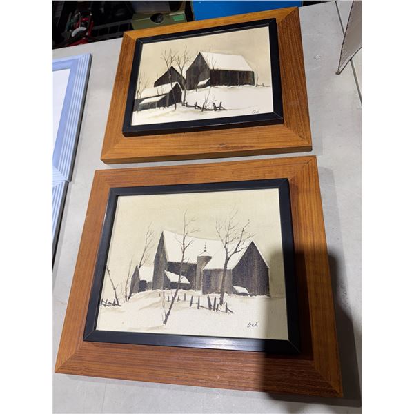 2 winter scene artwork