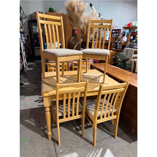 Table with Jack Knife leaf and six chair chairs