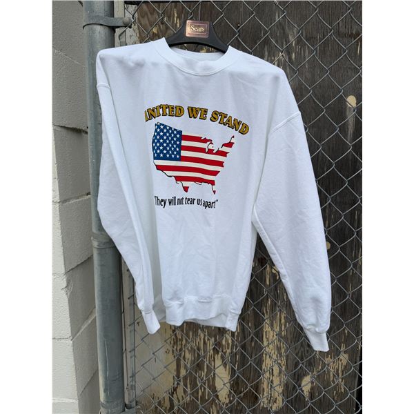 United we stand, they will not tear us apart, medium sweat sweatshirt